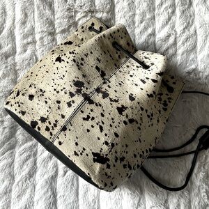 Faux cowhide drawstring‎ backpack